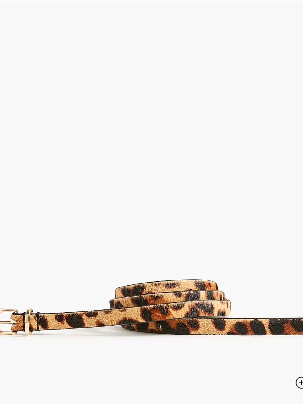 NWT J. Crew Leopard Print Skinny Belt with Gold Buckle size M-L
